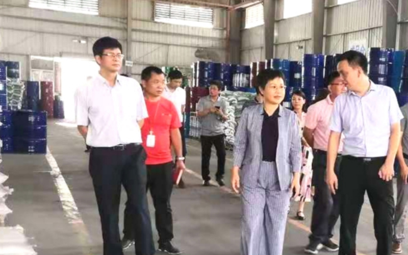 东莞市工信局总工程师袁绍贤及东莞市企石镇党委书记袁丽群